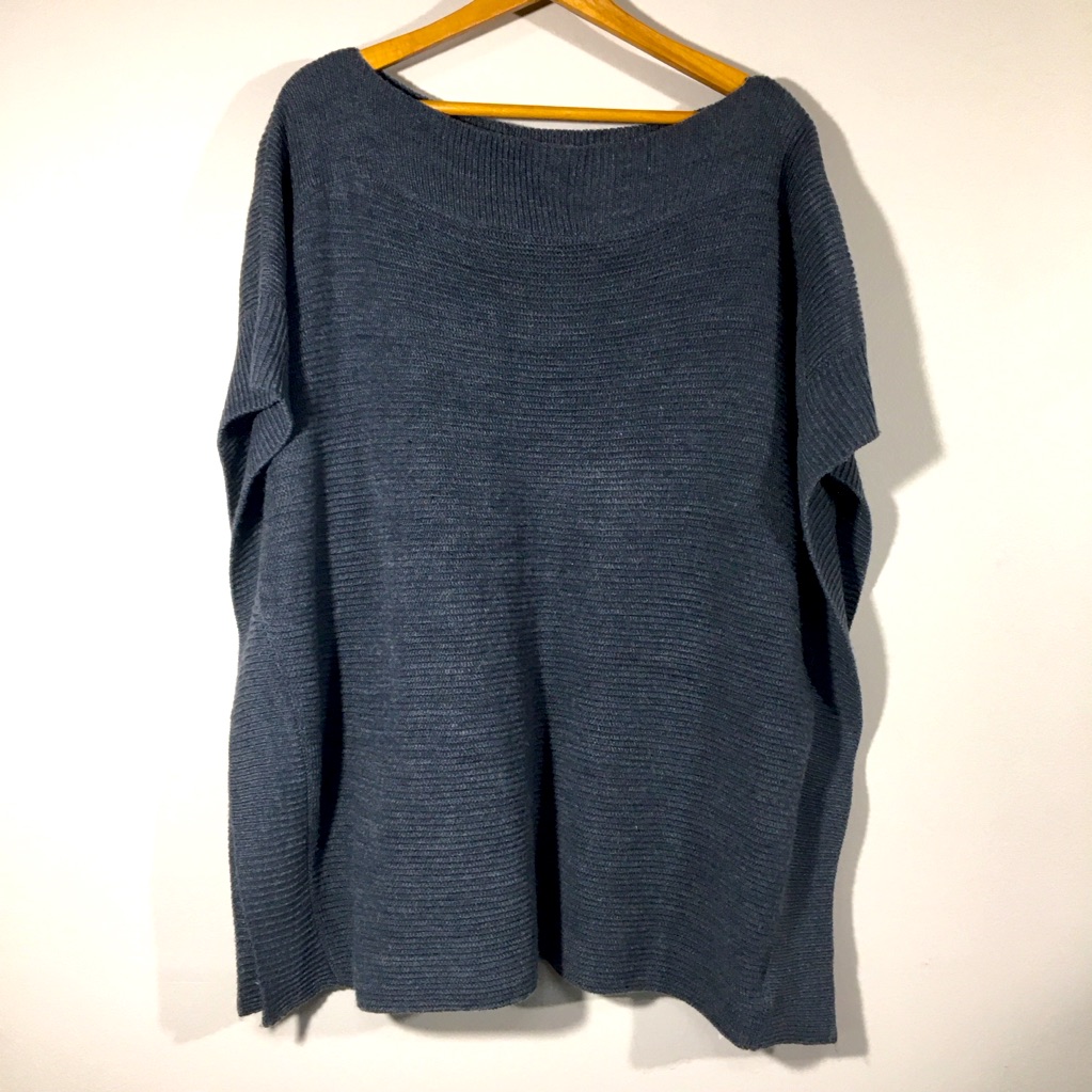 Loft Gray Sweater Knit Poncho Top